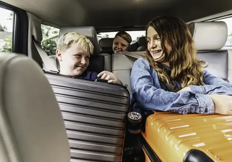 Maletas dentro del coche